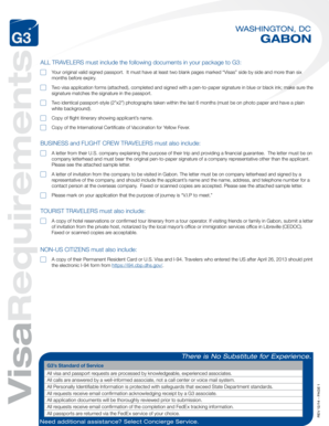 Formulaire de demande de visa pour le Gabon