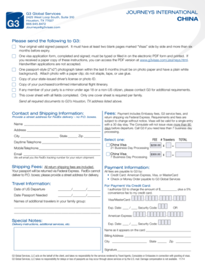 China Visa Application Form