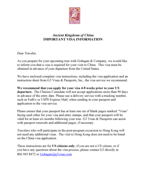 China Visa Application Instructions