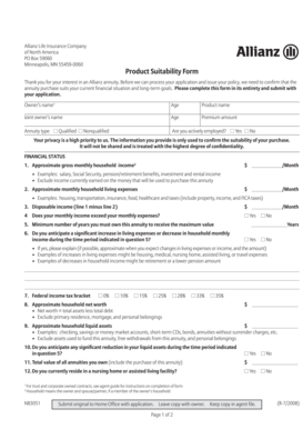 Allianz Annuity Suitability Form
