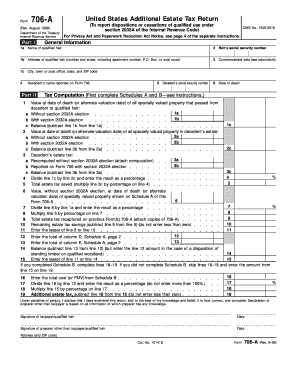 Form 706-A United States Additional Estate Tax Return