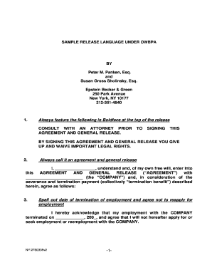 Employment Termination Agreement and General Release