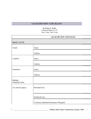 Lease Review Checklist