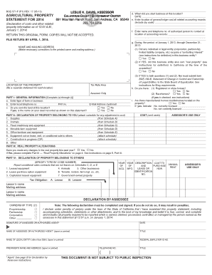 California Agricultural Property Statement