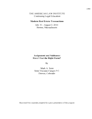 Assignment and Sublease Forms