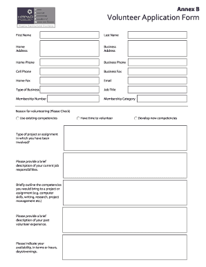 Volunteer Application Form