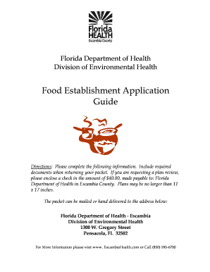 Florida Food Establishment Application Guide