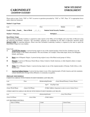 Student Enrollment Form