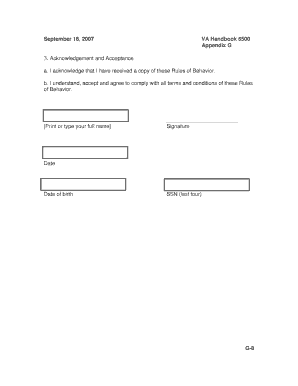 VA National Rules of Behavior Agreement