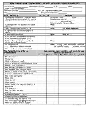 Prenatal Care Coordination Record Review