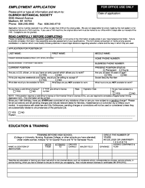 Employment Application Form