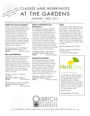 Olbrich Botanical Gardens Class Registration Form