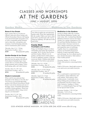 Olbrich Botanical Gardens Class Registration Form