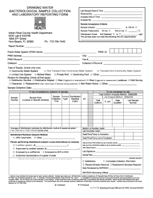 Florida Drinking Water Sample Collection Form
