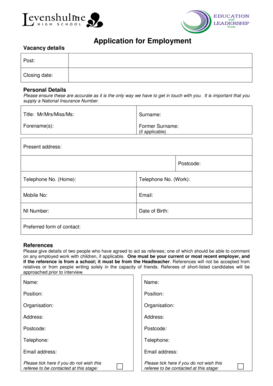 Employment Application Form