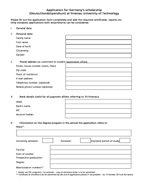 Antrag auf Deutschlandstipendium