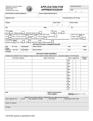 Washington State Apprenticeship Application