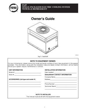 PA3P Electric Cooling System Owner's Guide