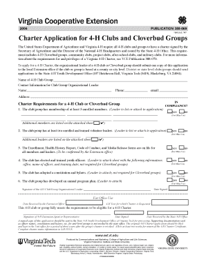 4-H Club Charter Application