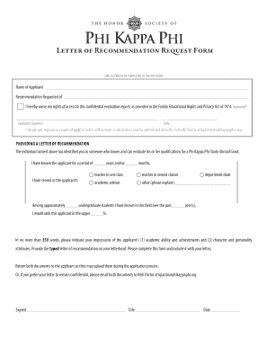 Phi Kappa Phi Study Abroad Grant Recommendation Request Form