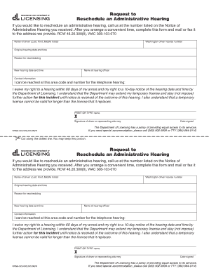 Request to Reschedule an Administrative Hearing