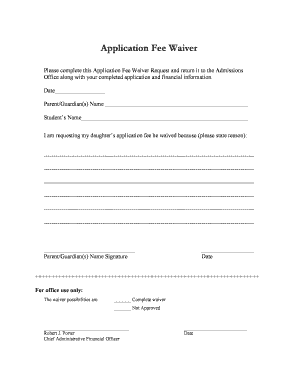 Application Fee Waiver Request Form