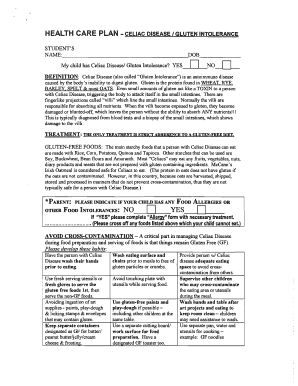 Health Care Plan for Celiac Disease