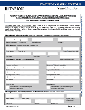 Statutory Warranty Form