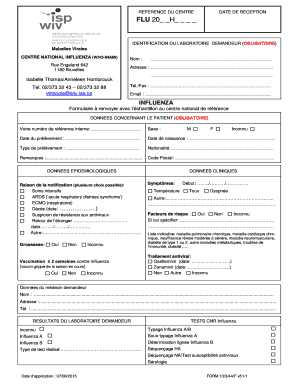 Formulaire de notification de laboratoire de la grippe