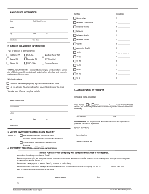 Meeder Funds IRA Transfer Request Form