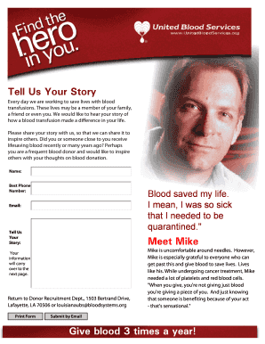 Blood Transfusion Story Sharing Form