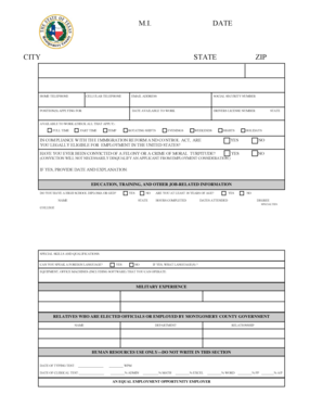 Montgomery County Employment Application