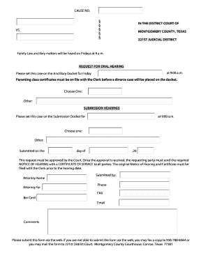 Request for Oral Hearing