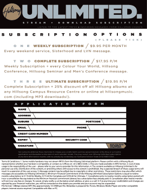 Hillsong Unlimited Subscription Application