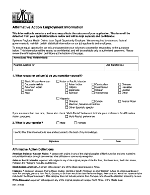 Affirmative Action Employment Information Form