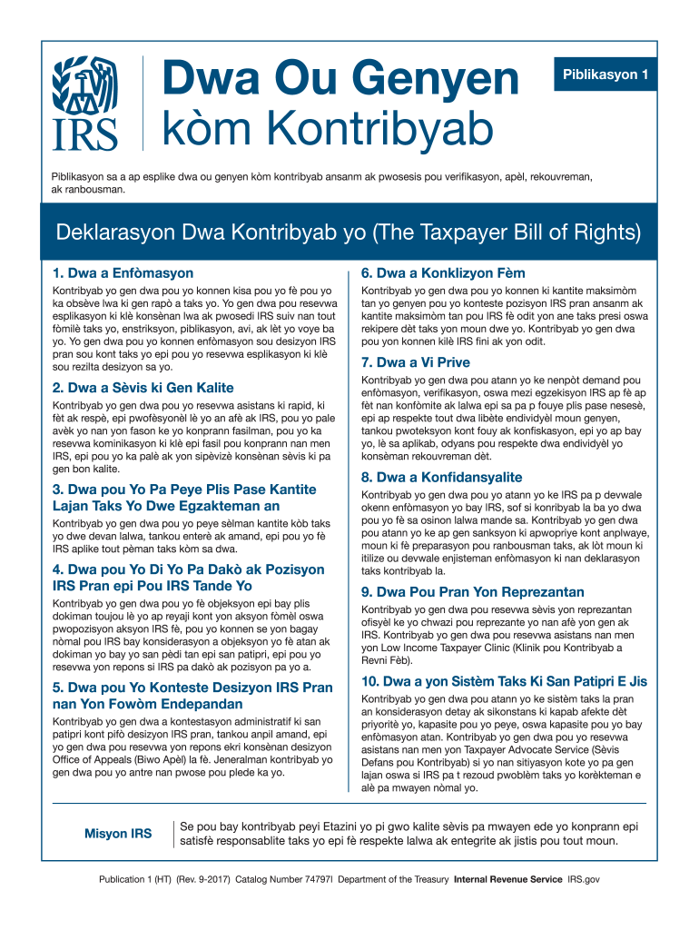 Piblikasyon 1, Dwa ou Genyen Km Kontribyab (PDF) - IRS Preview on Page 1