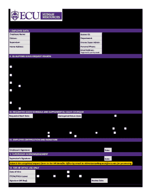 Request for FFCRA Leave form - ECU News Services