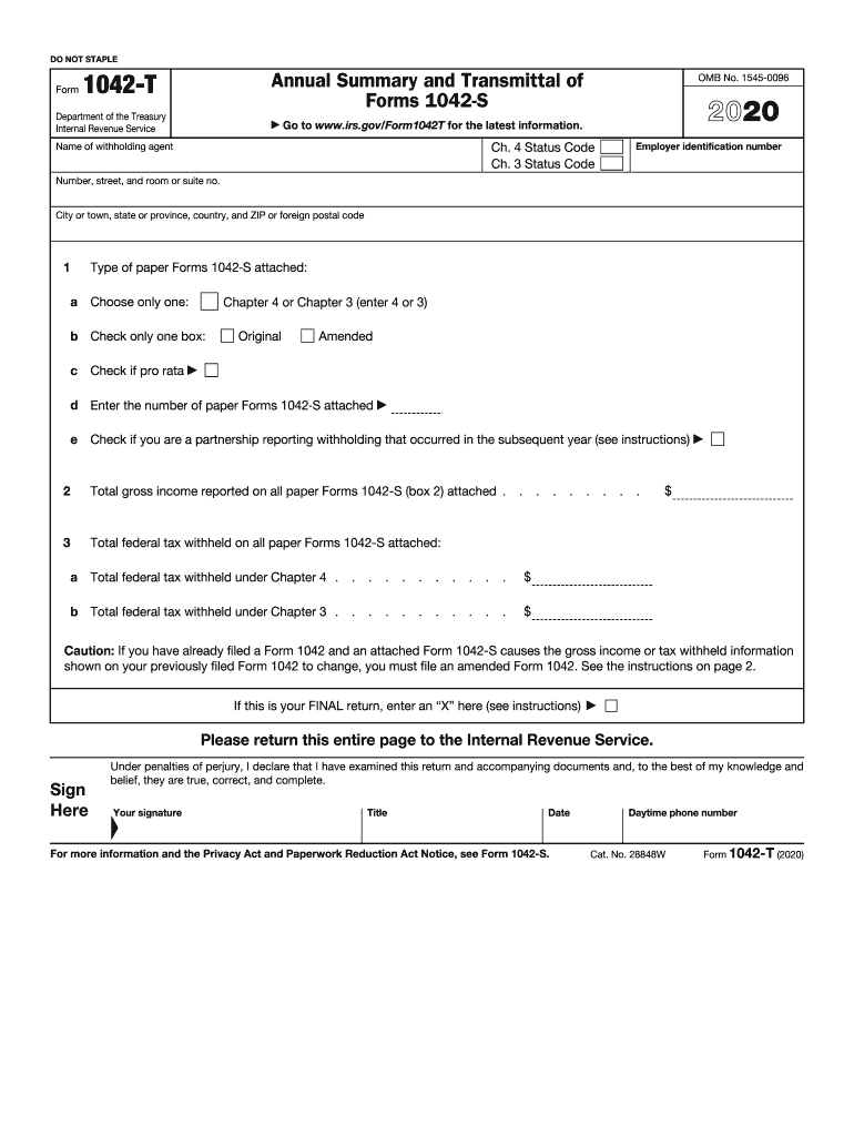 form 1042 t