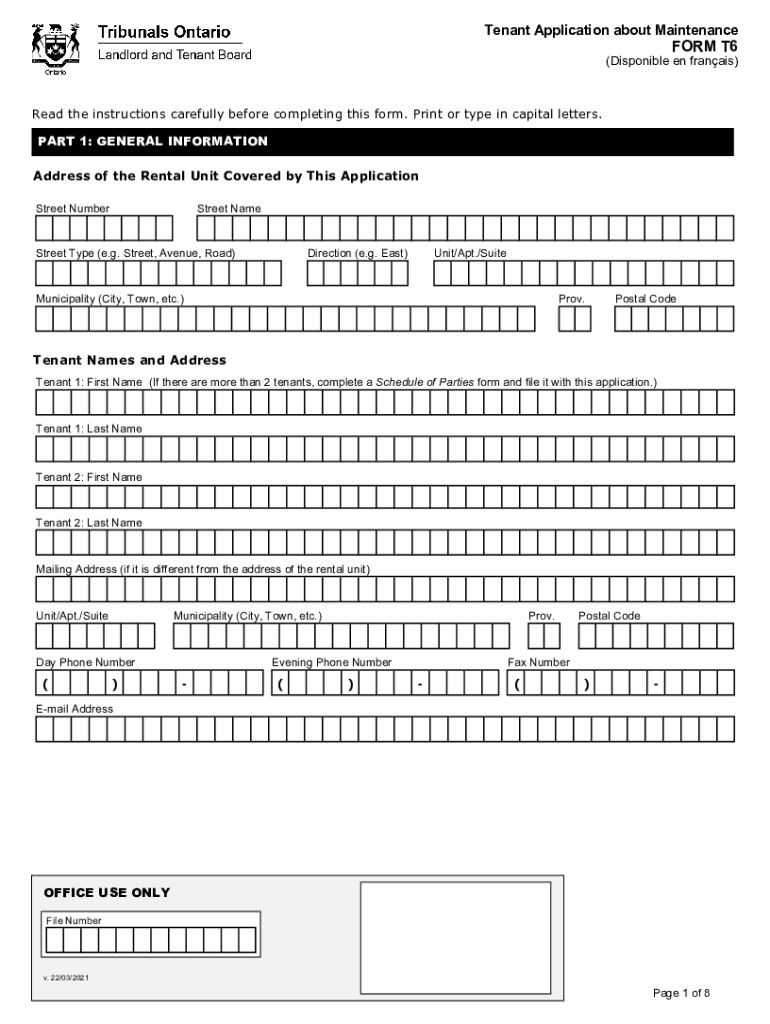 t6 form Preview on Page 1.