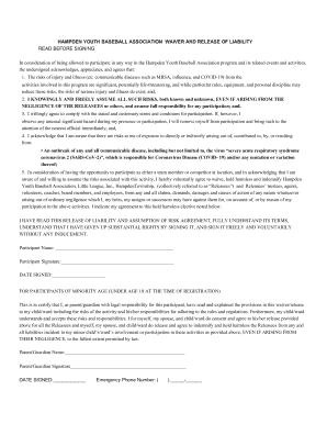 PDF HYBA COVID-19 Waiver and Release of Liability - Hampden Baseball