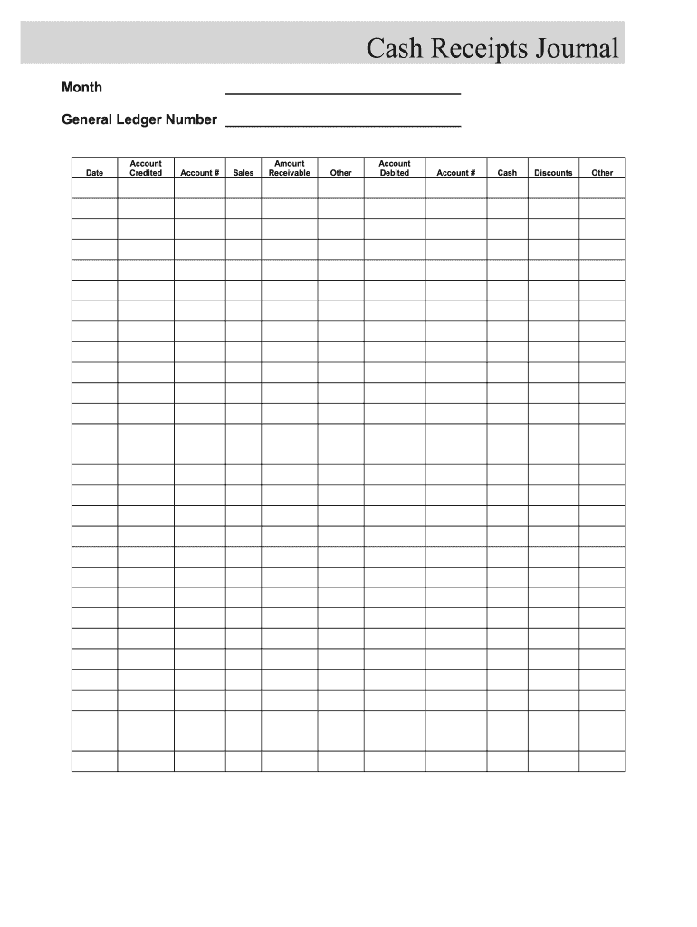 fill edit and print cash receipts journal form online