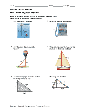 unit 7 geometry homework 6 the pythagorean theorem answer key