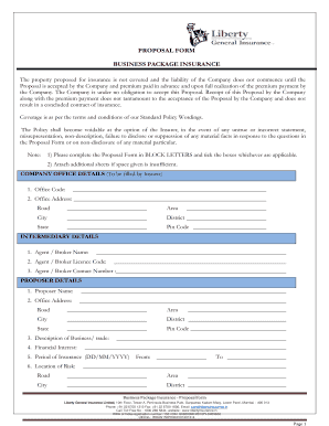 proposal form business package insurance - Liberty General ...