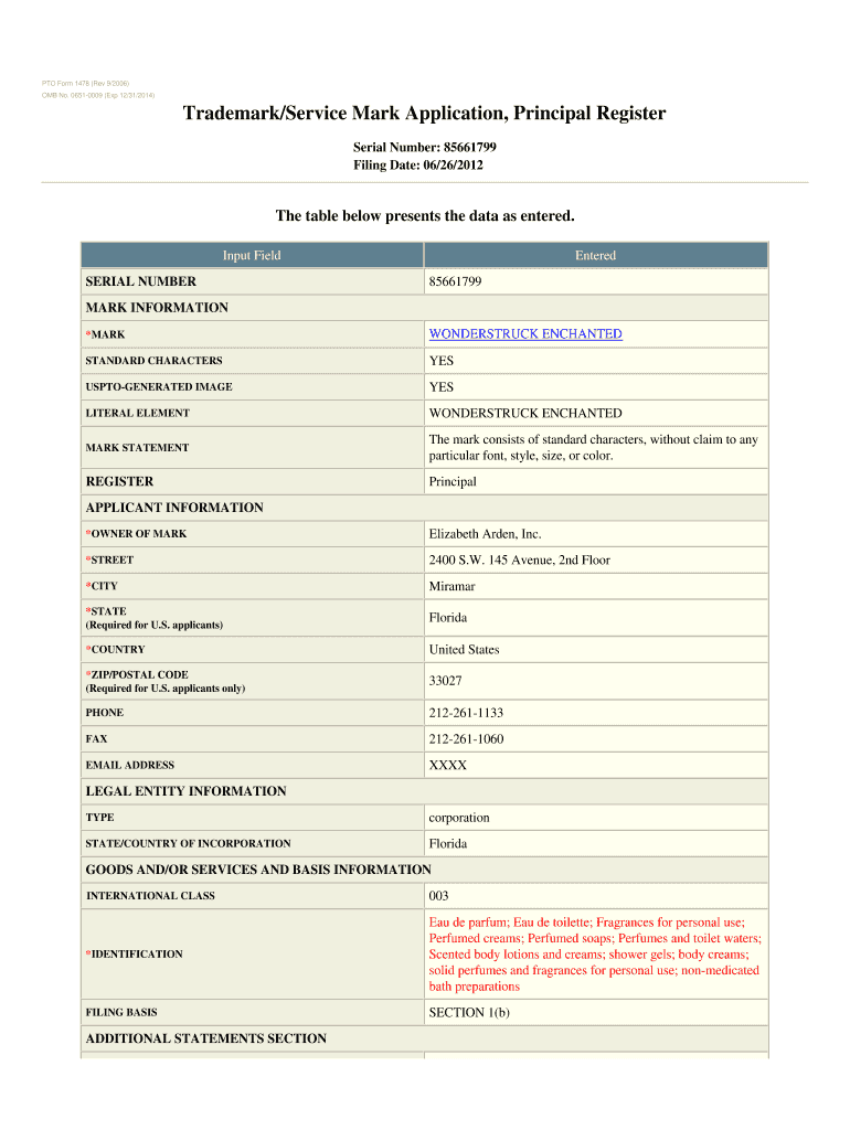 Fillable Online Serial Number: 85661799 Fax Email Print - pdfFiller