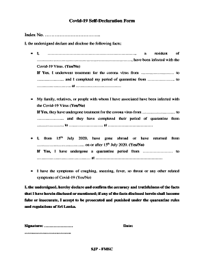 Self-Declaration Form Format
