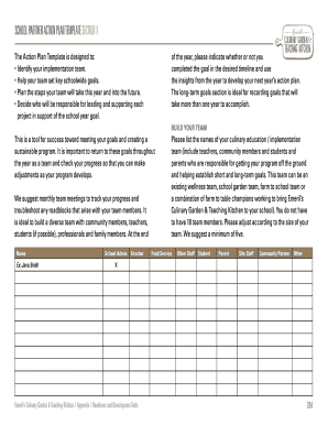 SCHOOL PARTNER ACTION PLAN TEMPLATE SECTION 1