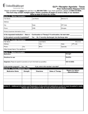 Fillable Online GLP-1 Receptor Agonists - Texas Prior Authorization ...