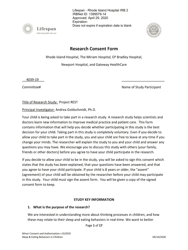 Fillable Online Lifespan Rhode Island Hospital IRB 2 Fax Email Print