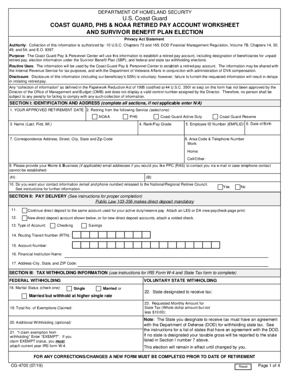 Cg 4700 Form - Fill Out And Sign Printable PDF Template
