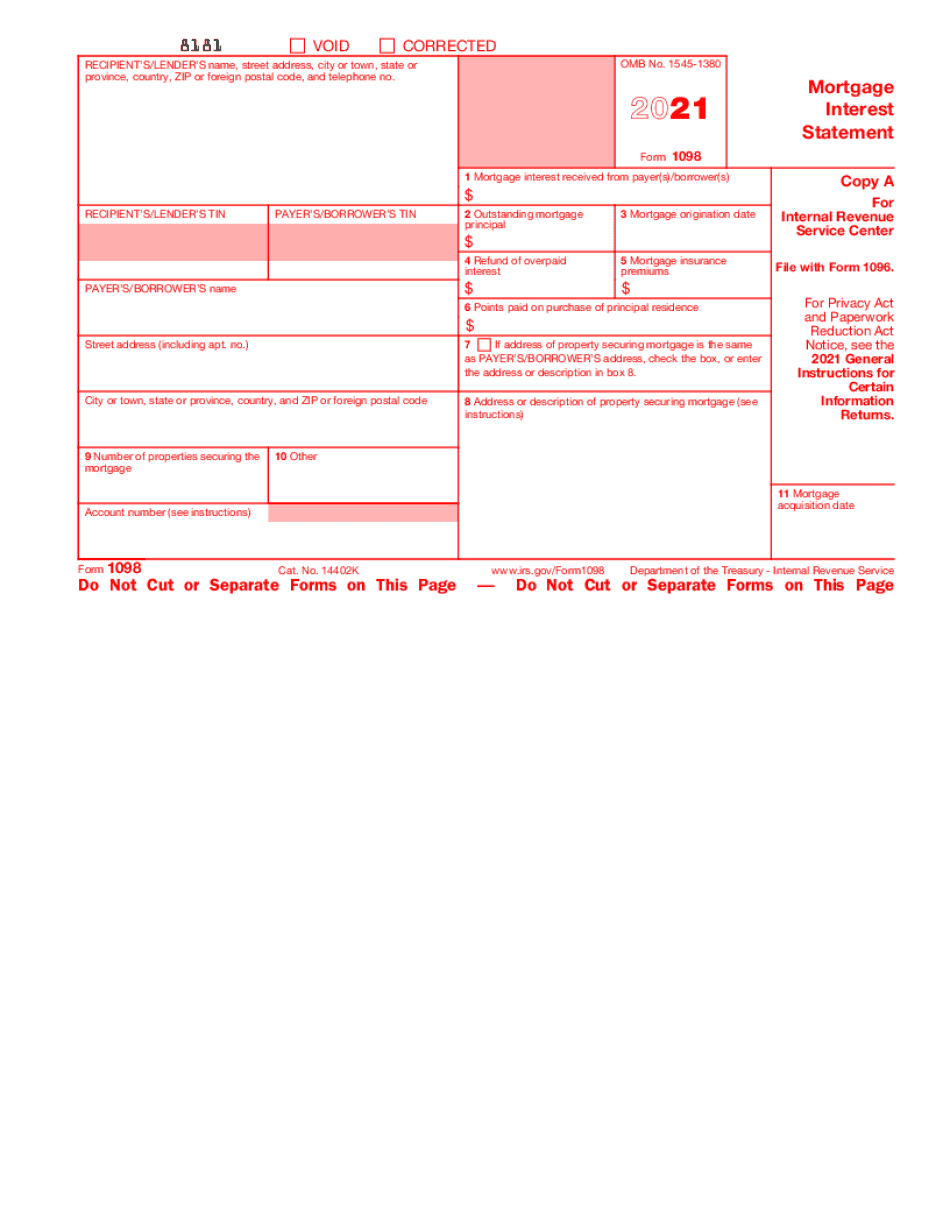 Corrected form 1098